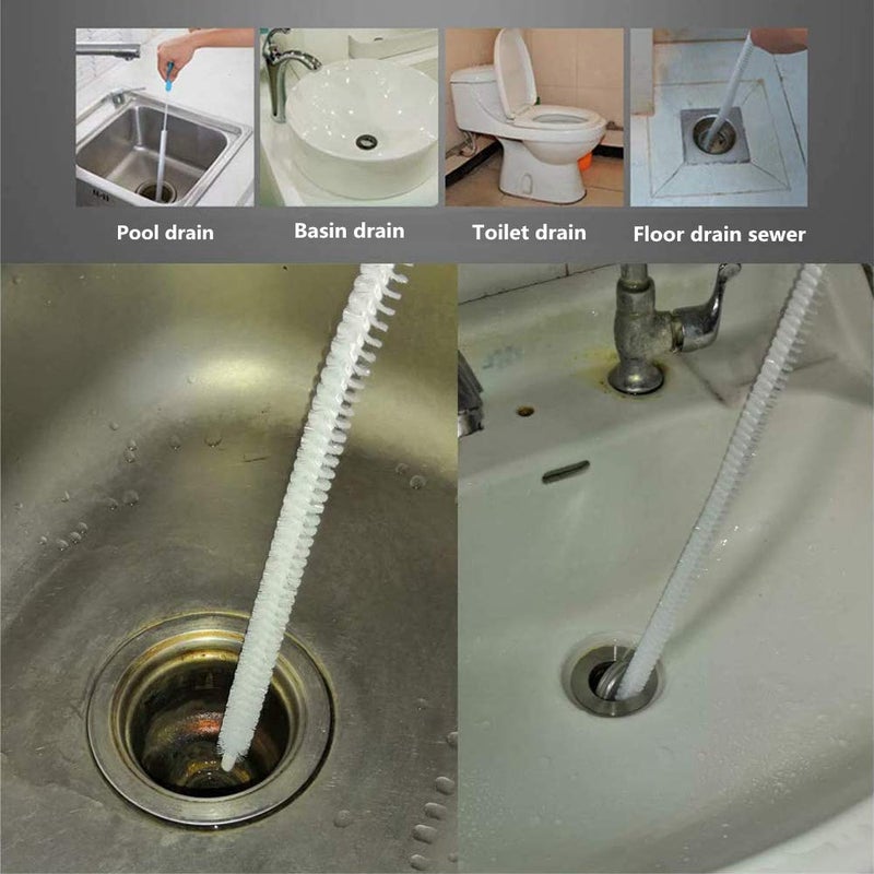wcly Jumper Joo Drain Snake Brush,Drain Brush for a Sink Drain, 28 inch (71cm), Sink Drain Brush Drain Clog Cleaning Brush,2pcs - Image 5